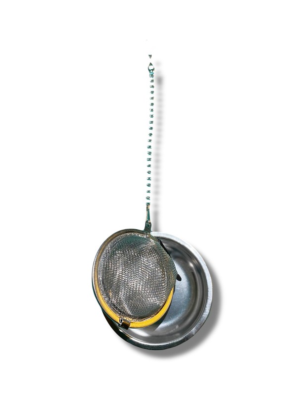Mesh Round Chain Tea Ball Infuser with Tray